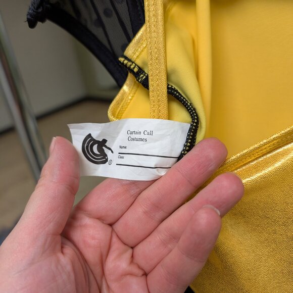 Dance Costume Curtain Call E1398 Child Large Yellow Jazz Tap Musical - Picture 2 of 5